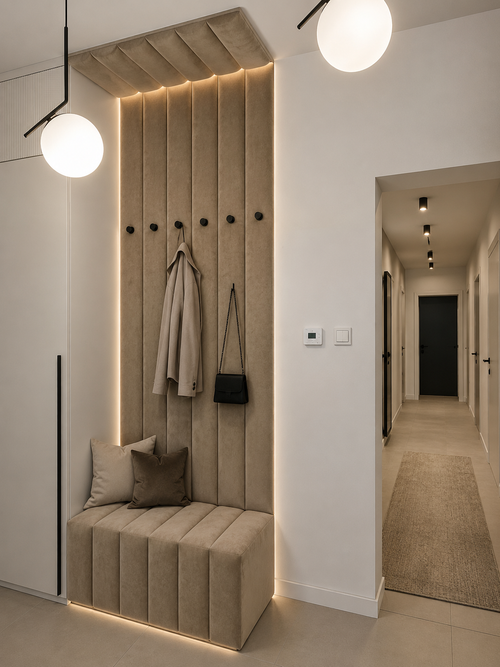 Garderoba PANEL PRO tapicerowana na wymiar-GUTEK HOME