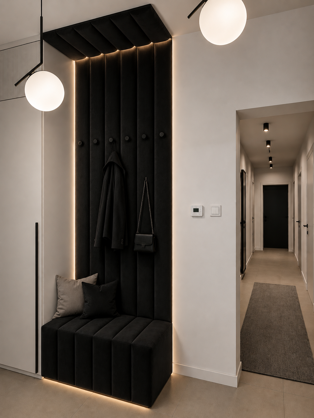 Garderoba PANEL PRO tapicerowana na wymiar-Gutek Home