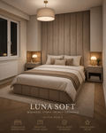 Sypialnia Luna Soft-łóżko i ściana tapicerowana na wymiar-Gutek Home